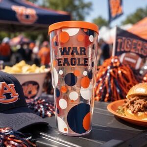 Auburn Tigers AU Tervis Tumbler 24 Oz. War Eagle Tailgate Gameday Polka Dot SEC